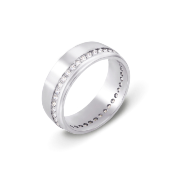 Обручальное кольцо с фианитами. Артикул 10133б