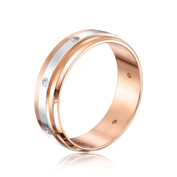 Обручальное кольцо с фианитами. Артикул 1088