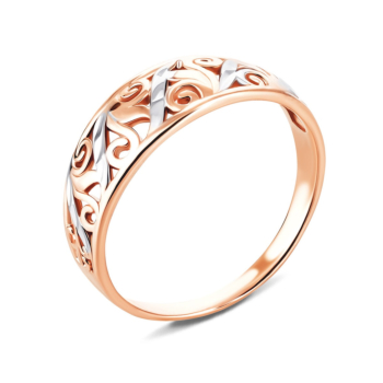 Золотое кольцо с алмазной гранью. Артикул UG512954