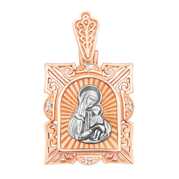 Золотая подвеска-иконка Божией Матери «Казанская». Артикул 3940