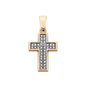 Золотой крестик с бриллиантами. Артикул UG551967/0.9