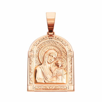 Золота підвіска-ікона Божої Матері. Артикул UG5и001