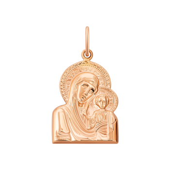 Золота підвіска-ікона Божої Матері. Артикул UG5и002