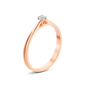 Золотое кольцо с бриллиантом. Артикул UG5К1326