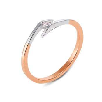 Золотое кольцо с бриллиантом. Артикул 50560/2