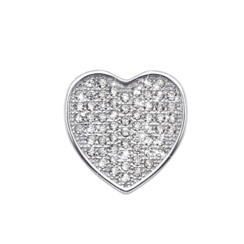 Серебряная подвеска «Сердце» с фианитами. Артикул PPS1976-P
