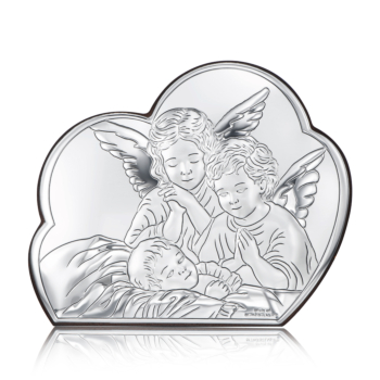 Серебряная икона «Ангелочки». Артикул 81256.2