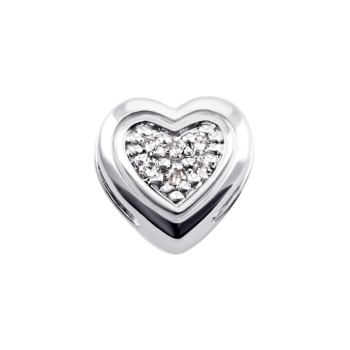 Золотая подвеска Сердце с бриллиантами. Артикул UG5880339-К бел