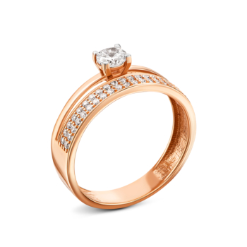 Золотое кольцо с фианитами.Артикул UG5110526710101