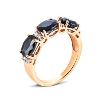 Золотое кольцо с сапфирами и бриллиантами. Артикул UG553515/01/0/8503