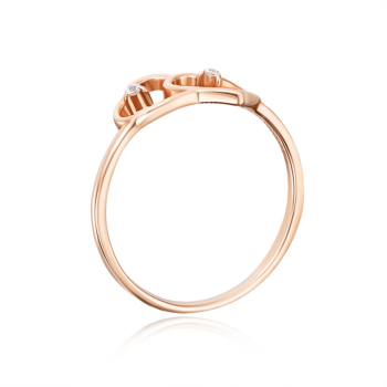 Золотое кольцо с фианитами. Артикул 13107