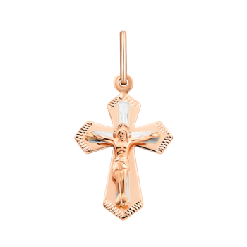 Золотий хрестик з алмазною гранню.Артикул UG5521021н