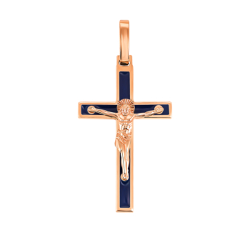 Золотий хрестик з емаллю. Артикул UG5115-кэ