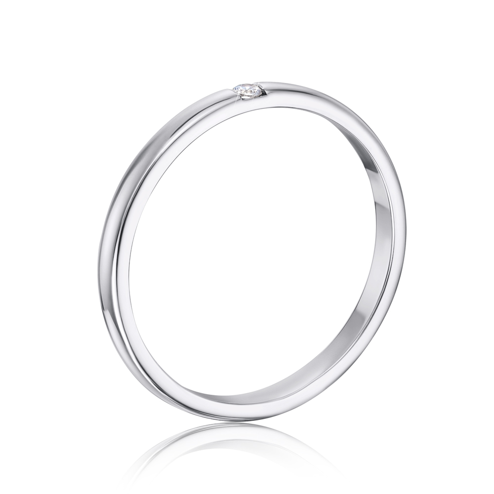 Обручальное кольцо с фианитом. Артикул 10102б