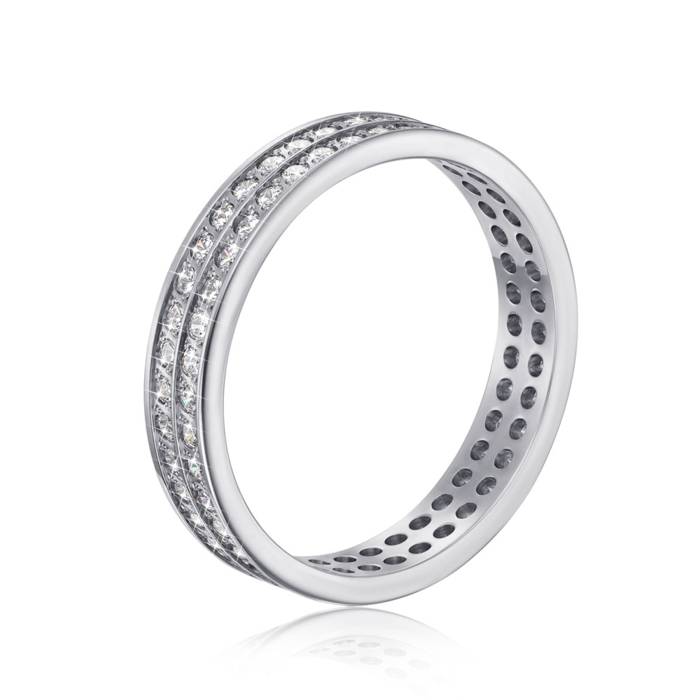 Обручальное кольцо с фианитами. Артикул 1083б