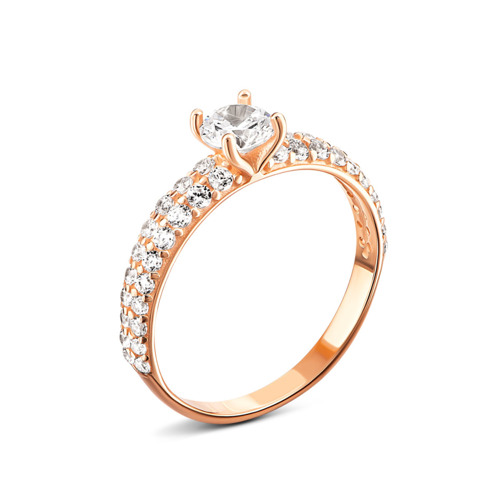 Золотое кольцо с фианитами. Артикул UG5110812310101