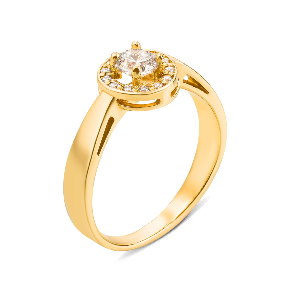 Золотое кольцо с фианитами. Артикул 12140/eu сп