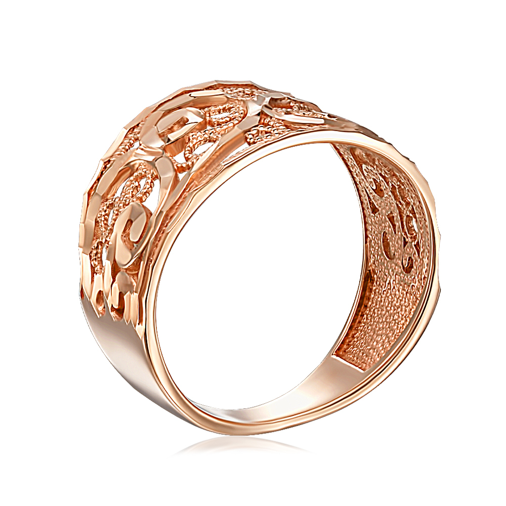 Золотое кольцо с алмазной гранью. Артикул 12422 с