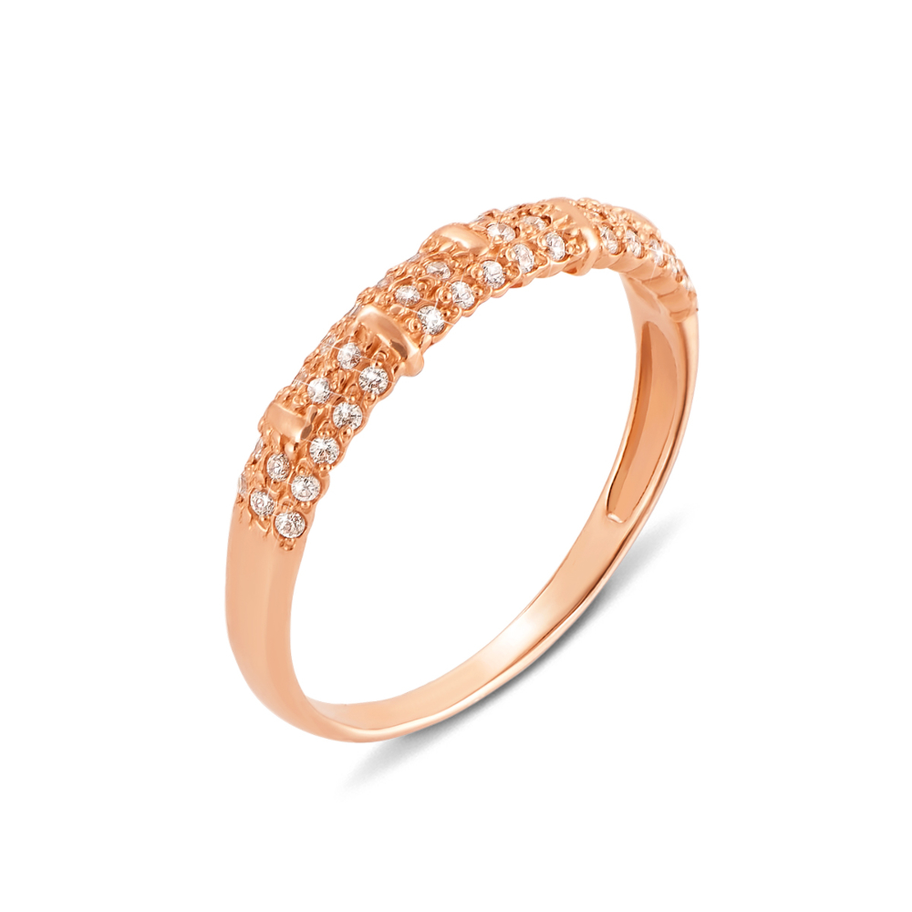 Золотое кольцо с фианитами. Артикул 12450