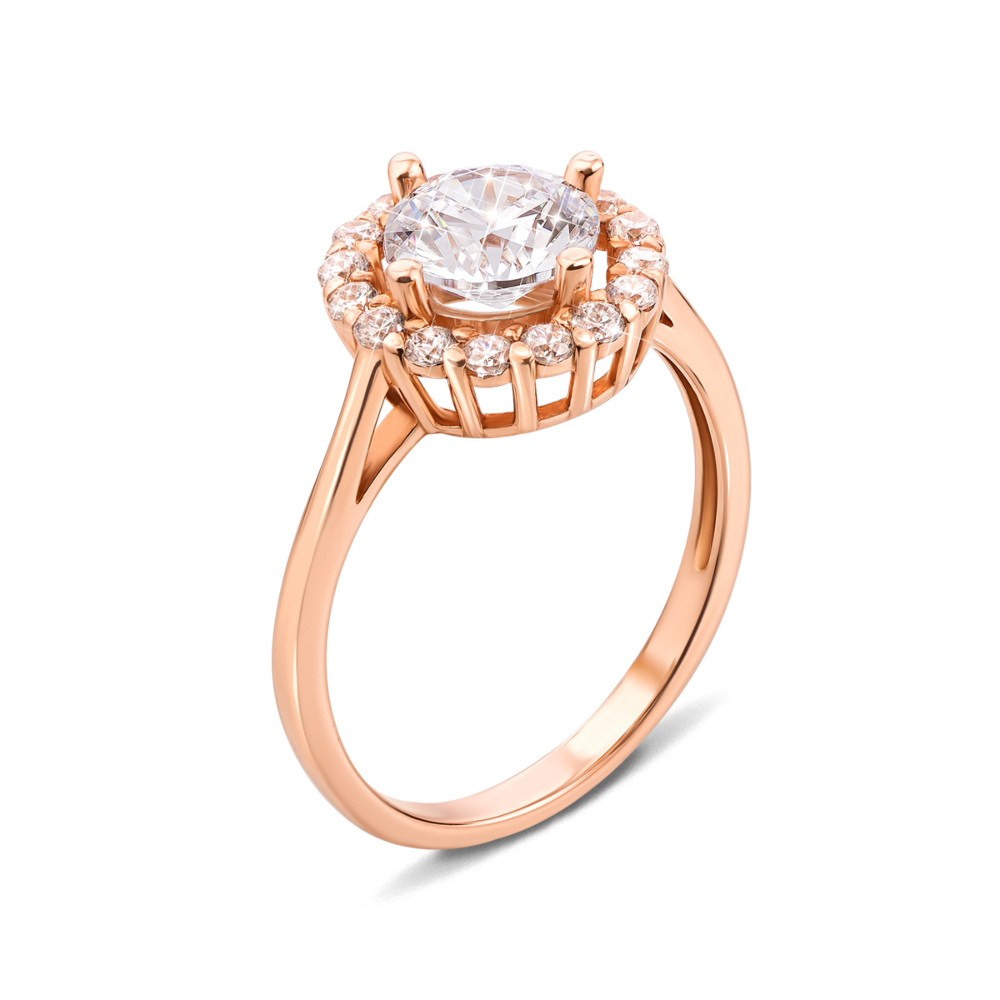Золотое кольцо с фианитами S​ Zirconia. Артикул 12568/SW