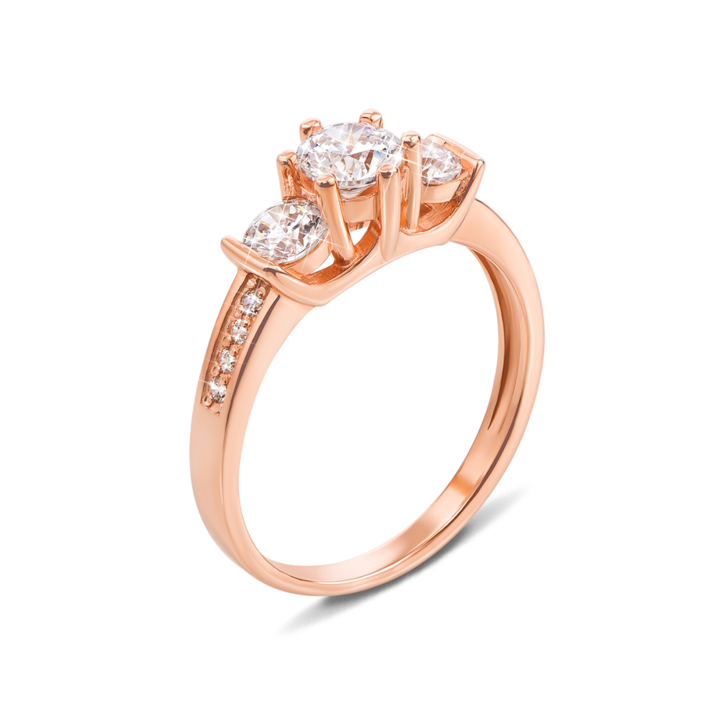 Золотое кольцо с фианитами S​ Zirconia. Артикул 12606/SW