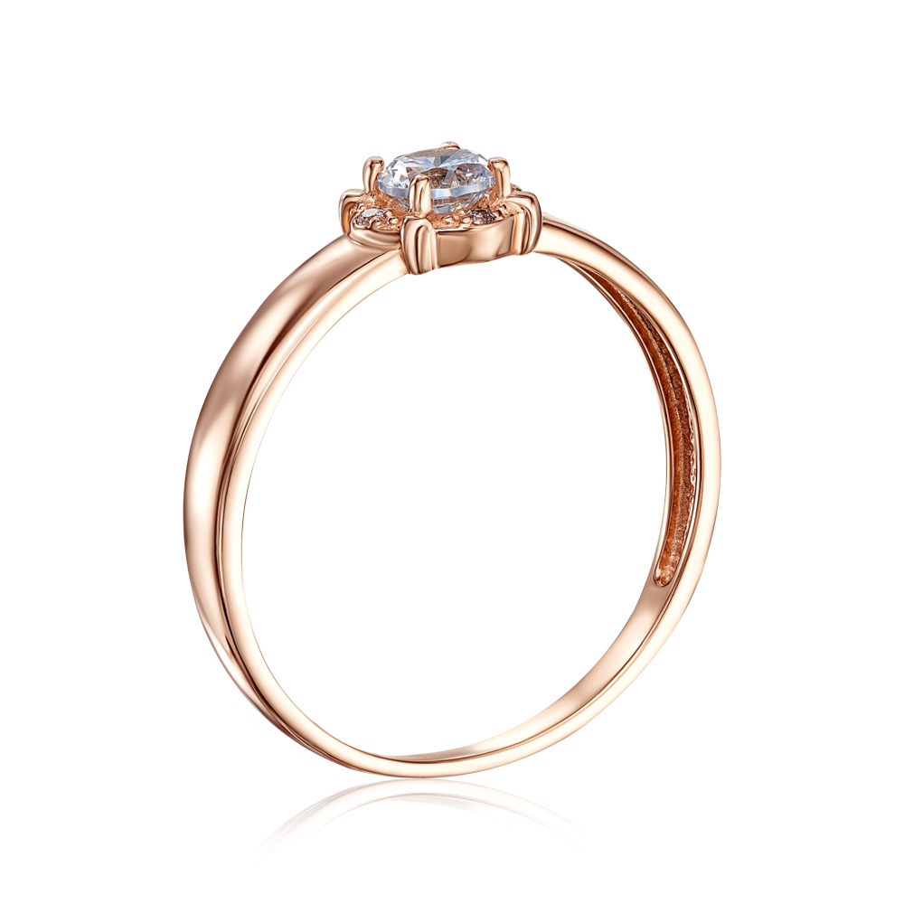 Золотое кольцо с фианитами S​ Zirconia. Артикул 12653/SW