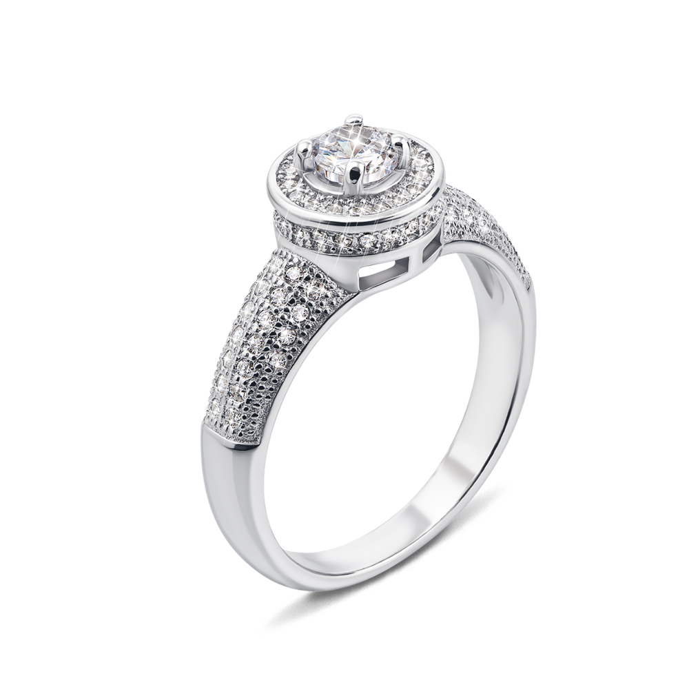 Серебряное кольцо с фианитами. Артикул 1R159065-R