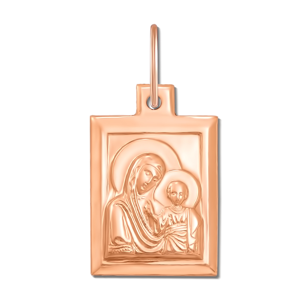 Золотая подвеска «Казанская икона Божией Матери». Артикул 30779