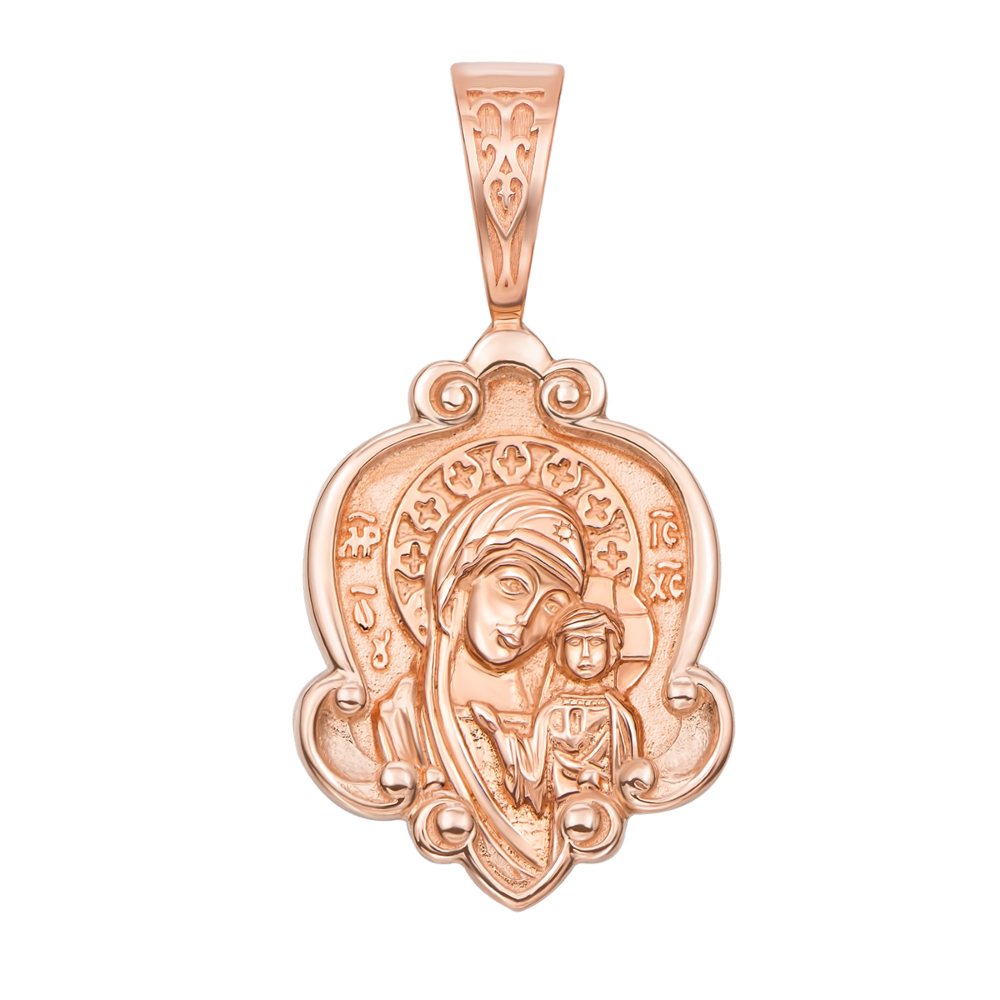 Золота підвіска-іконка Божої Матері «Казанська». Артикул 31534