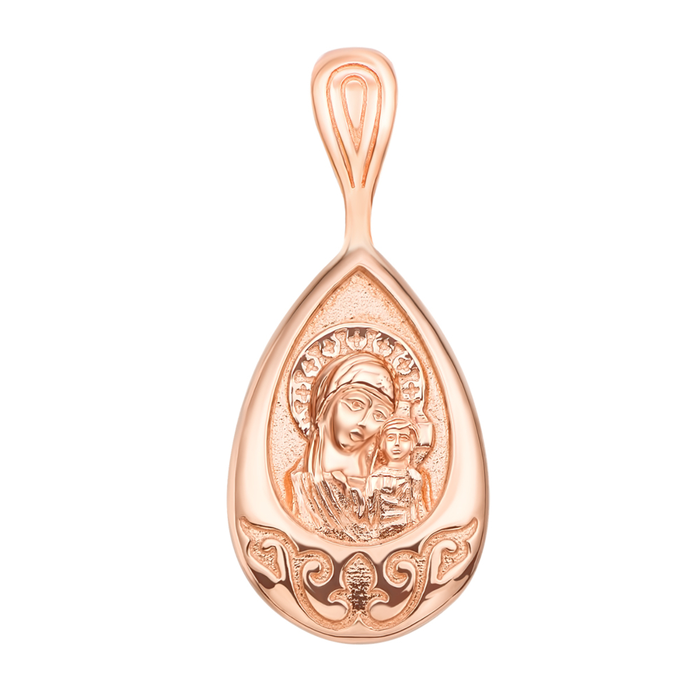 Золота підвіска-іконка Божої Матері «Казанська». Артикул 31576