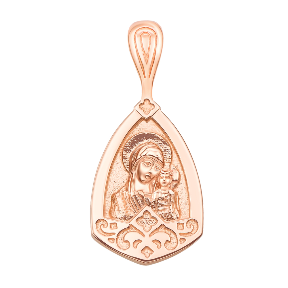 Золота підвіска-іконка Божої Матері «Казанська». Артикул 31593