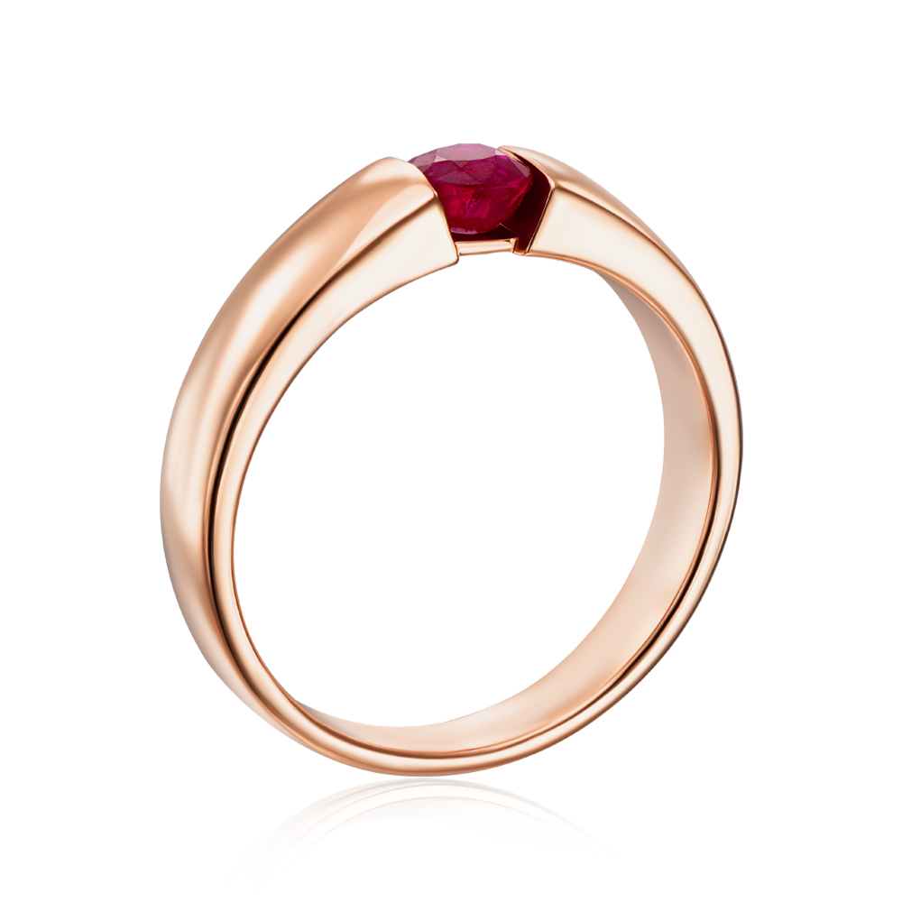 Золотое кольцо с рубином. Артикул 52378/руб