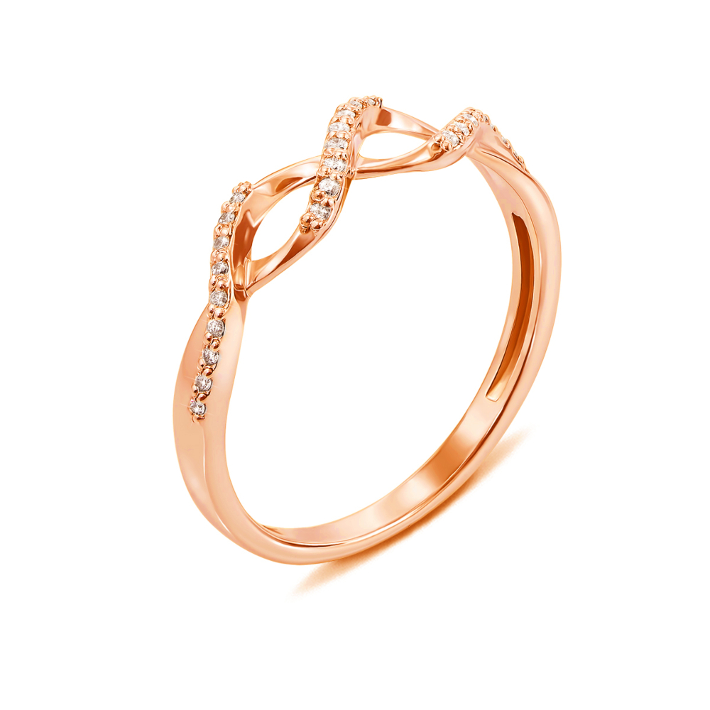 Золотое кольцо с бриллиантами. Артикул 53005/0.8S