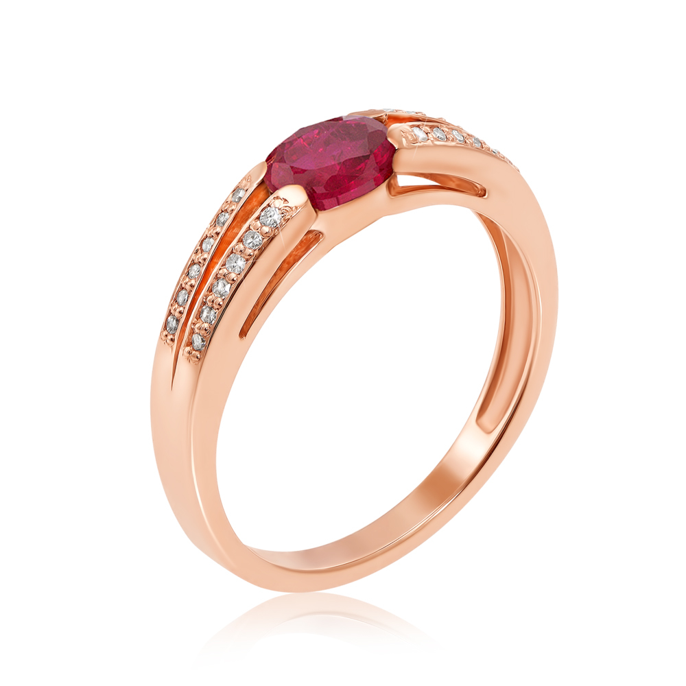 Золотое кольцо с рубином и бриллиантами. Артикул 53212/0.8S руб
