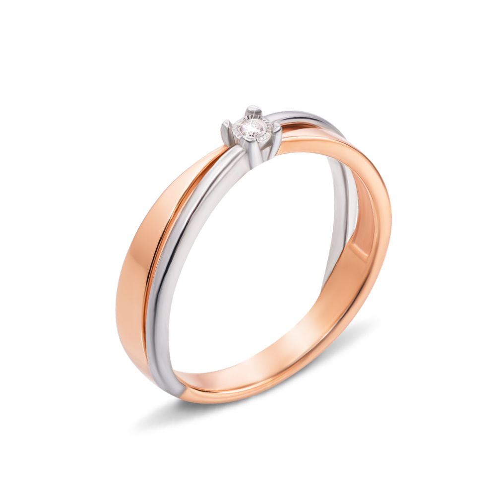 Золотое кольцо с бриллиантом. Артикул 53363/1.5