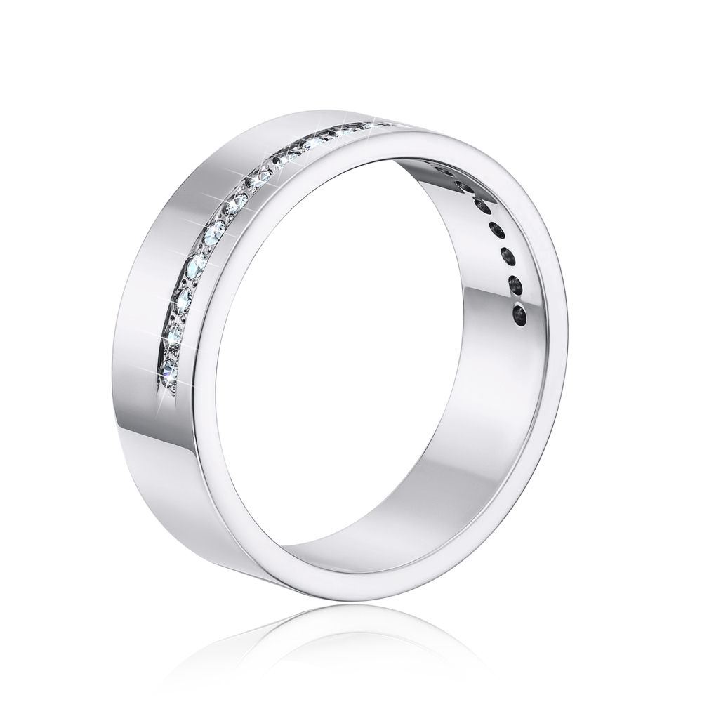 Обручальное кольцо с бриллиантами. Артикул 1078/1.25б