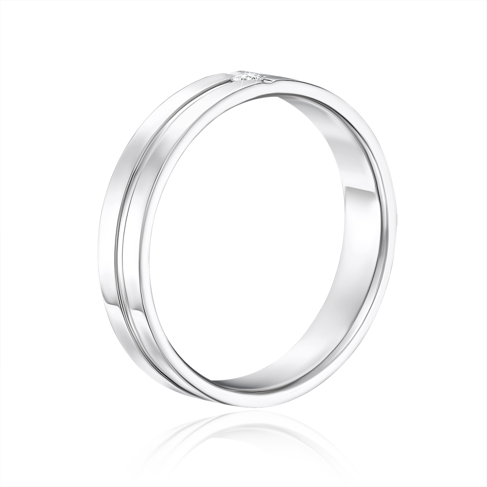 Обручальное кольцо с бриллиантом. Артикул 10005/2.25б