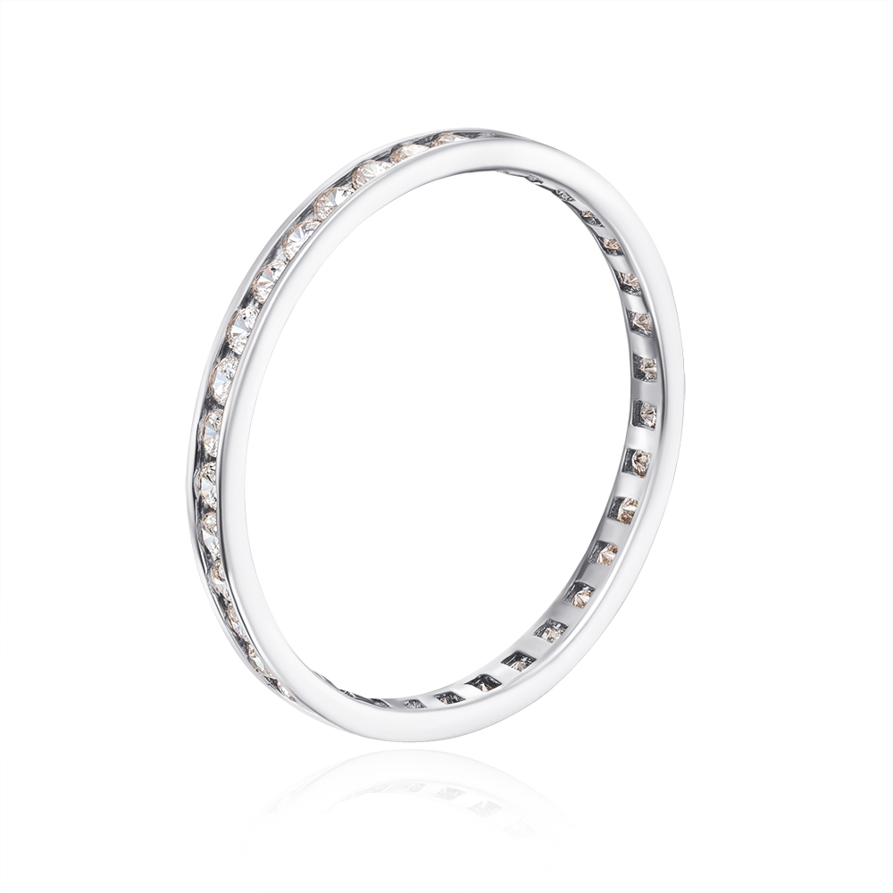 Обручальное кольцо с фианитами. Артикул 11865/б