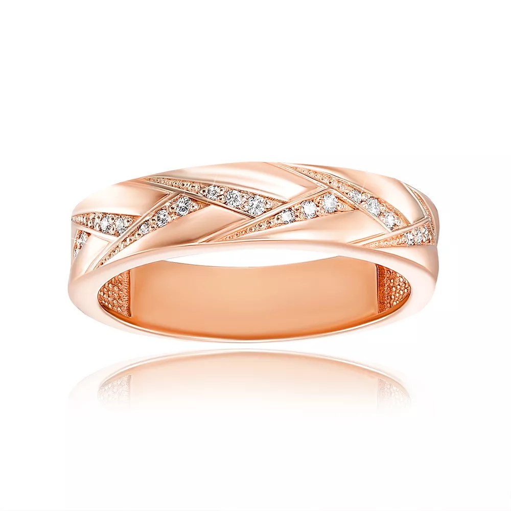 золотое обручальное кольцо с бриллиантами
