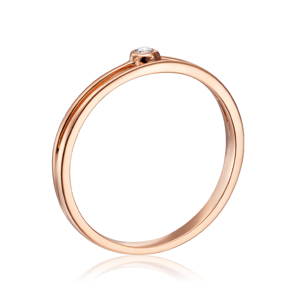 Золотое кольцо с бриллиантом. Артикул RR2522-05-R/01/9022