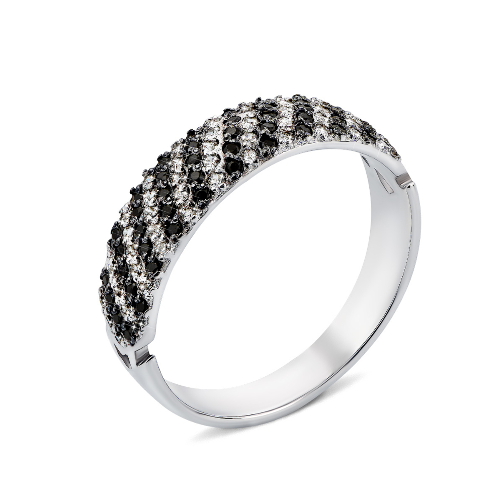 Серебряное кольцо с фианитами (00526/12/1/7 (с00526/ч)
