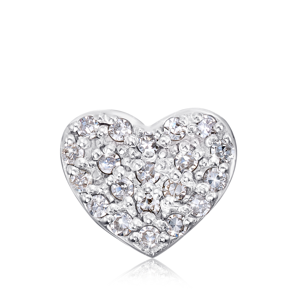 Золотая подвеска «Сердце» с бриллиантами. Артикул 809018/02/1/8007