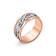Обручальное кольцо комбинированное. Артикул 10132/1