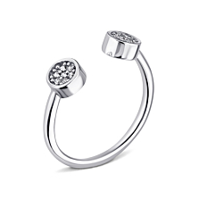 Фаланговое серебряное кольцо с фианитами. Артикул UG51099К.Rh