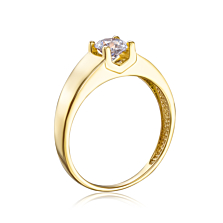 Золотое кольцо с фианитом. Артикул 12225/eu