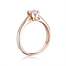 Золотое кольцо с фианитом S​ Zirconia. Артикул 12253/SW