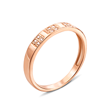 Золотое кольцо с фианитами. Артикул 12553