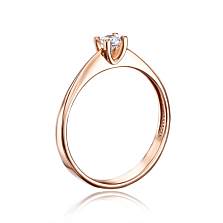 Золотое кольцо с фианитом S​ Zirconia. Артикул 12269/SW