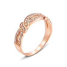 Золотое кольцо с фианитами. Артикул 12336