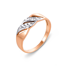 Золотое кольцо с алмазной гранью. Артикул 12441 с